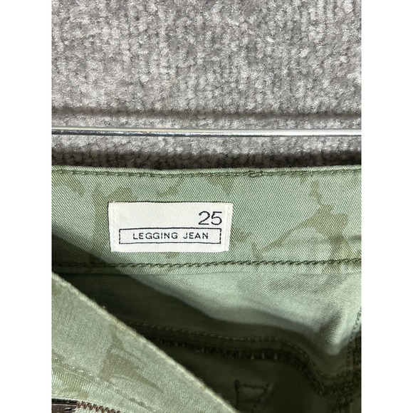 Gap 1969 Ankle Zip Skinny Legging Jeans Women Size 25 Stretch Green Floral - Picture 4 of 13